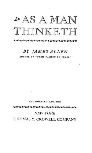 Cover of As a Man Thinketh