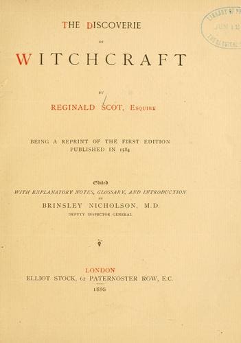 Cover of The Discoverie of Witchcraft